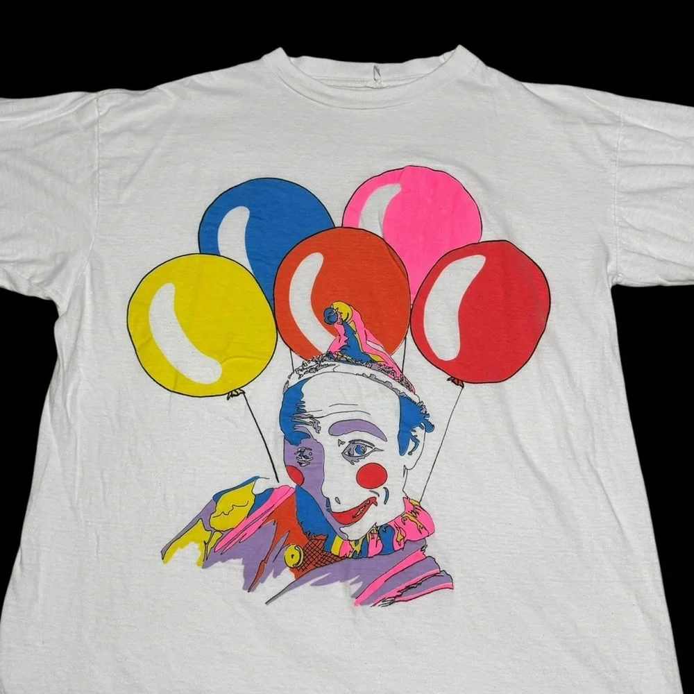 Vintage 90s Novelty Clown Balloon Multicolor Shirt Adult Large - Picture 2 of 4